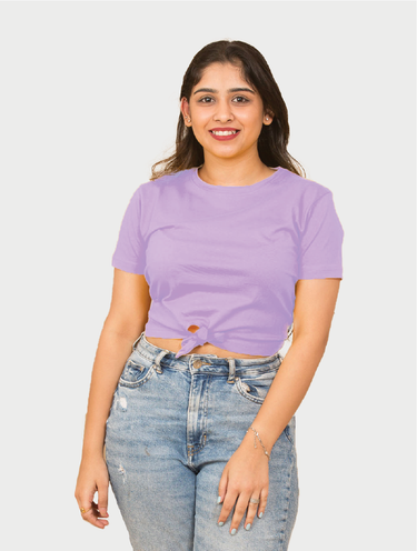 Basics 160 Cotton Knot Crop Top